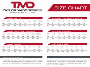 Size Chart Taylor Made Designs