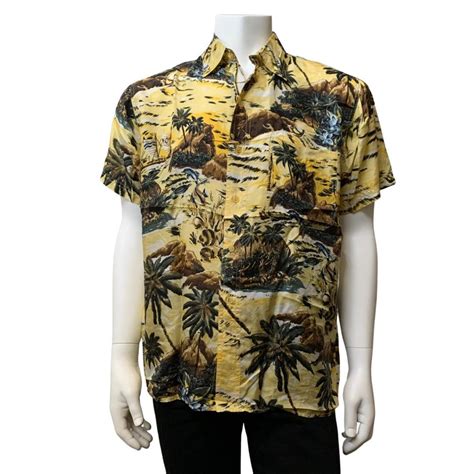 80s Vintage Silk Hawaiian Shirt Size S Etsy