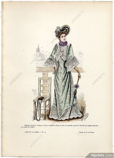 Lart Et La Mode 1891 N°14 Marie De Solar Colored Fashion
