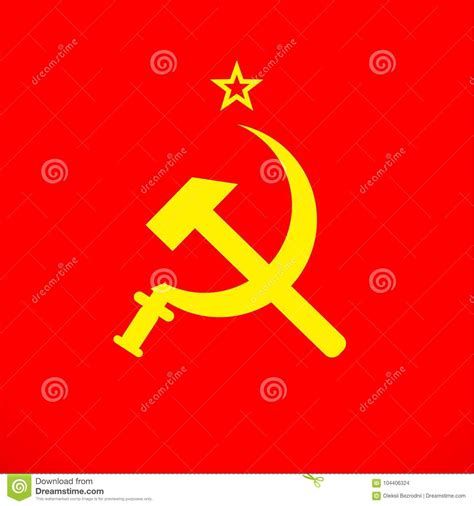 De Sikkel Van De Ussr En De Uniesymbool Van Hamer Sovjetrusland Vector Illustratie