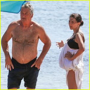 Hilaria Baldwin Shows Off Major Baby Bump During Day At The Beach With