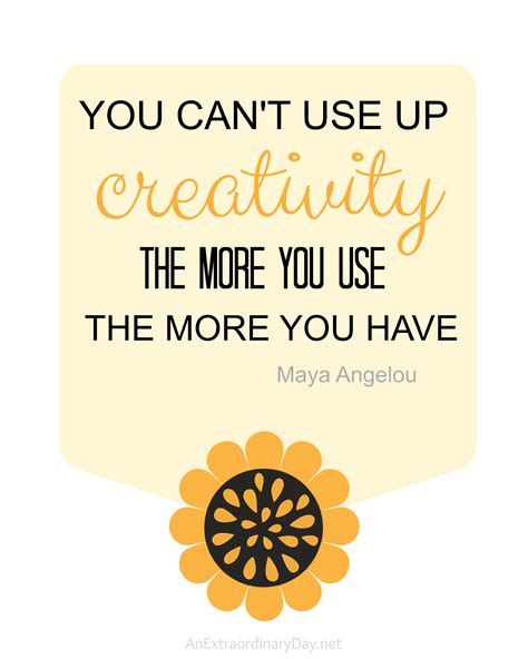 You Cant Use It Up Creativity Quote And Printable An Extraordinary Day