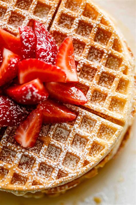 Do you prefer belgian or traditional waffles? Belgian Waffles Recipe - Cafe Delites - Cravings Happen