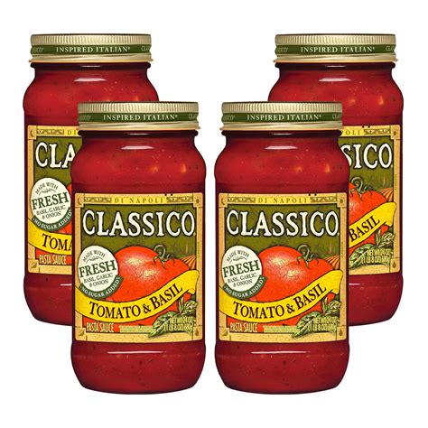 4 Pack Classico Tomato And Basil Pasta Sauce 24 Oz Jar