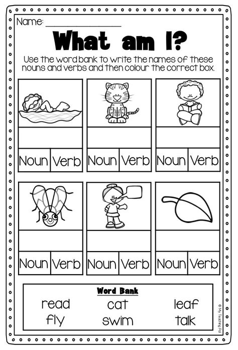 Free Printable Noun Verb Worksheets Tedy Printable Activities