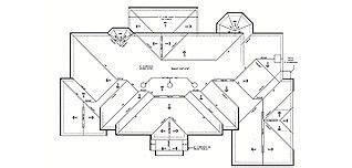 Low pitched roofs, often hipped; complicated-roof-plan-to-complete-various-roof-design ...