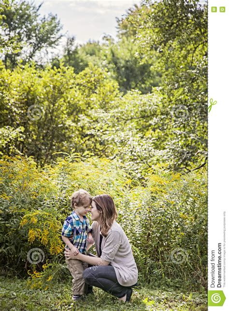 Mother And Son Affection Stock Photo Image Of Cute Affectionate