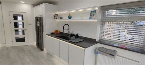 Acrylic White Gloss Bespoke Kitchen In Redhill Surrey Blok Designs