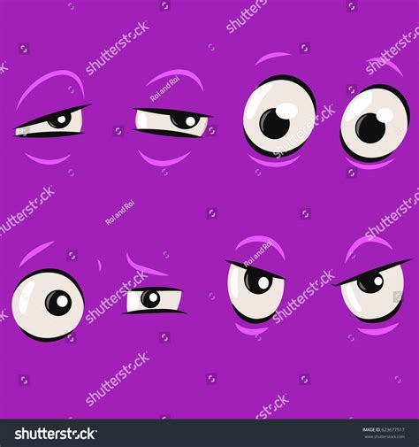 Cartoon Eye Vector Comic Expression Emotion Stock Vector Royalty Free