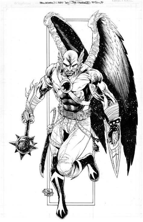 Hawkman Black And White Coloring Pages Thanagarian Superhero Dc Hawk