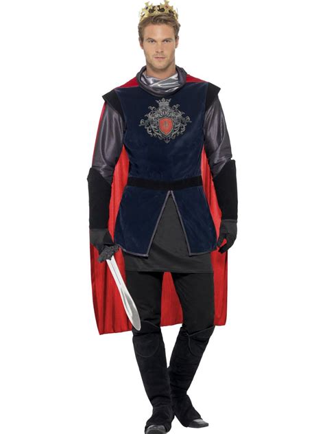 Deluxe Adult King Arthur Costume Mens Medieval Knight Prince Fancy