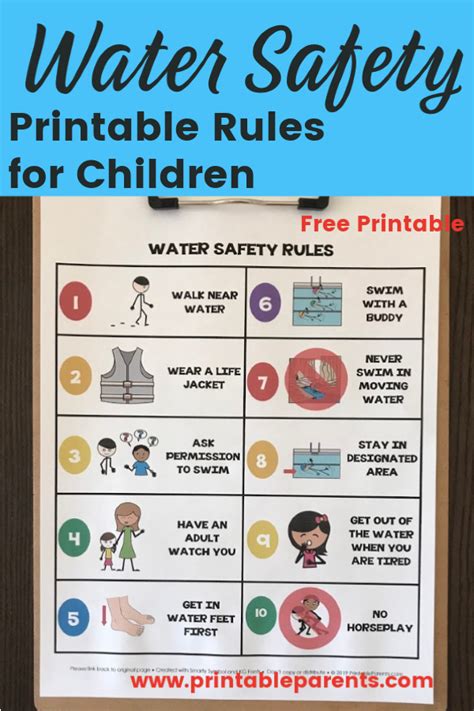 Free Printable Water Safety Rules For Kids Teach Your Children About