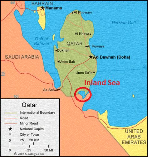 Online map of qatar google map. Holmes In Motion: Inland Sea