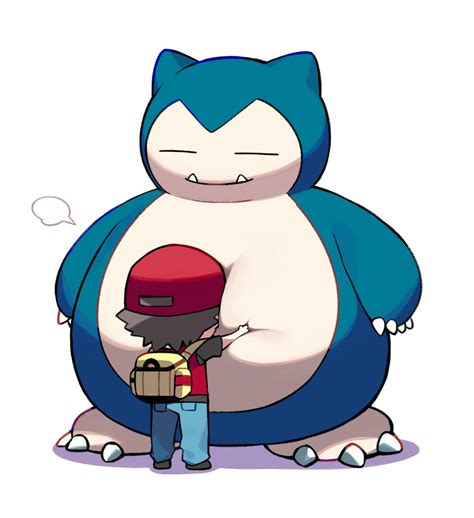 Red And Snorlax Pokemon And More Drawn By Iroyopon Danbooru