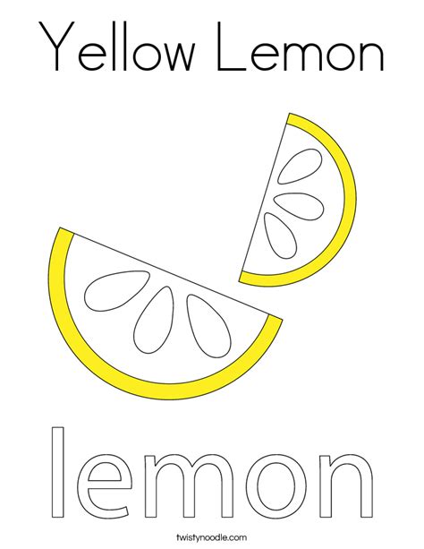 Yellow Lemon Coloring Page - Twisty Noodle