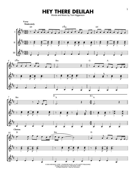 Plain White Ts Hey There Delilah Sheet Music Notes Download
