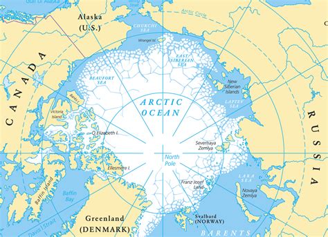 Geographic North Pole Map