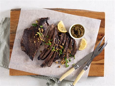 Flank Steak With Pistachio Topping