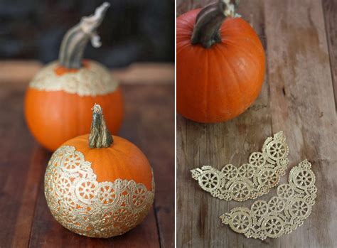 These personalized vinyl decals from etsy can be made in a variety of sizes and colors, and can stick easily onto any pumpkin (real or faux!) that you put out on your porch. 8 Beautiful No-Carve Pumpkins