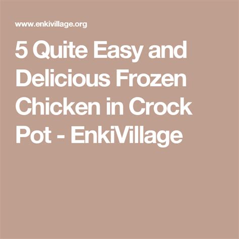 Crockpot asian inspired recipes like this crockpot orange chicken are the best! Crock Pot to Cook Frozen Chicken: 5 Tasty Recipes | Frozen ...