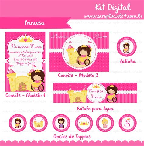 Kit Digital Princesa Loja Scrap Lua Elo7 Produtos Especiais