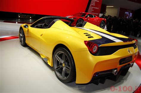 21 det är den mest kraftfulla, gatuveriation, ferrari någonsin lanserats i en spindel variant med en sugmotor v8. Speciale Salone di Parigi 2014: lo stand Ferrari - 0-100.it