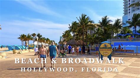 4k Hollywood Beach And Broadwalk Florida 4k Relaxing Scenic Beach