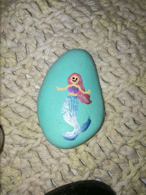 Cute Little Mermaid Painted Rock Rimrocks Little Mermaid Painting