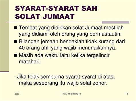 Tidak sah orang yang qari mengikut imam yang ummi. Syarat Sah Solat Jumaat Ada Berapa