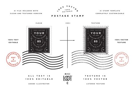Postage Stamp Template Custom Designed Graphic Objects ~ Creative Market