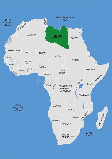 Libya Position On Africa Map Vector Stock Photography Image 18463432