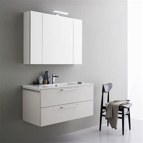 Specchiera contenitore modello aosta da 45x60hx18 cm. Mobile da bagno sospeso moderno da cm 100x45 con specchio ...