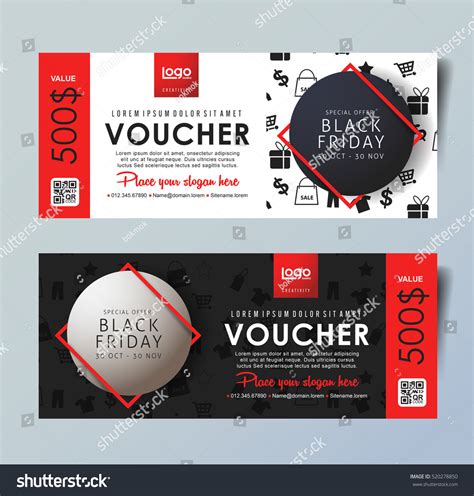 Black Friday Voucher Card Vector Template Stock Vector Royalty Free