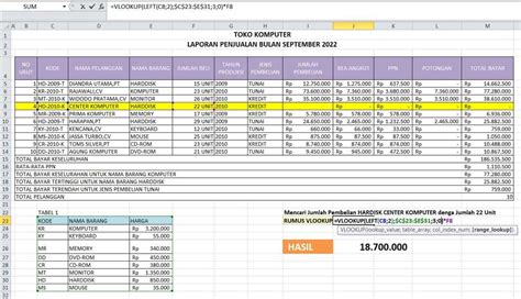 Soal Latihan Excel Menghitung Penjualan Notebook Rumus Excel The Best