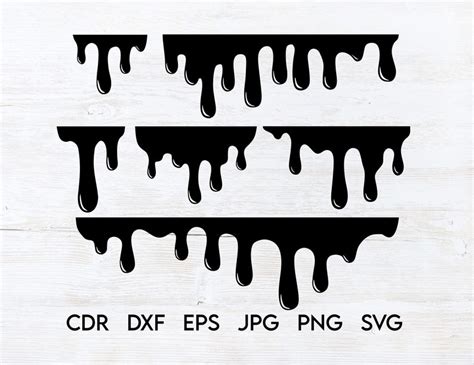 Dripping Borders Svg Cut File Instant Download Blood Dripping Etsy