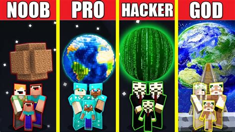 Minecraft Battle Planet House Build Challenge Noob Vs Pro Vs Hacker