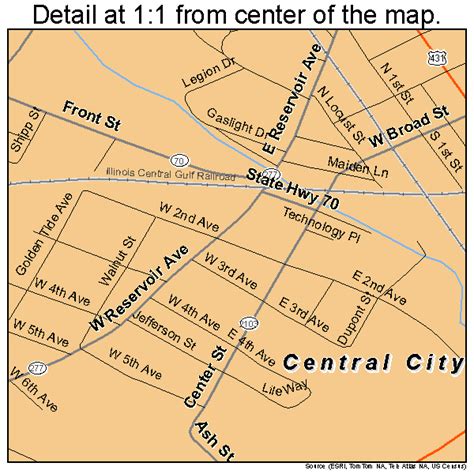 Central City Kentucky Street Map 2113978