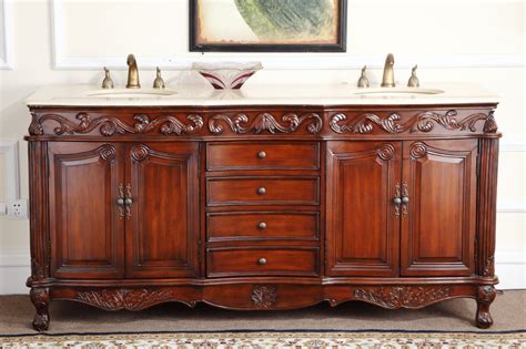 72 inch Double Sink Bathroom Vanity Classic Style Medium ...