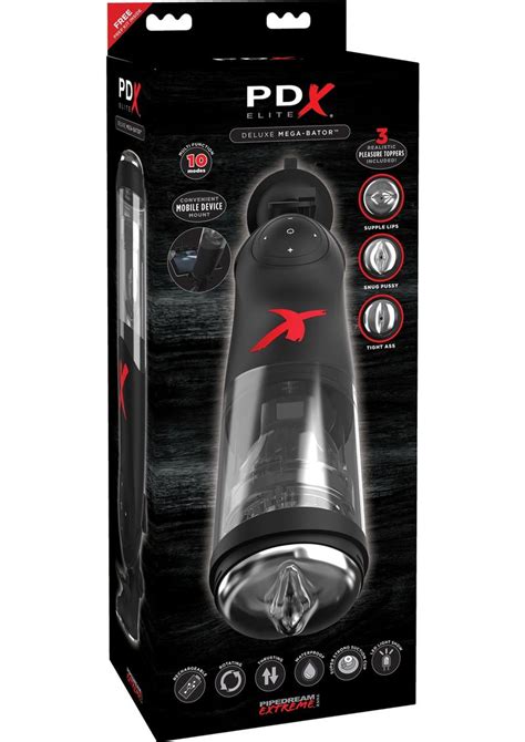pdx elite deluxe mega bator rechargeable thrusting masturbator waterproof black love bound