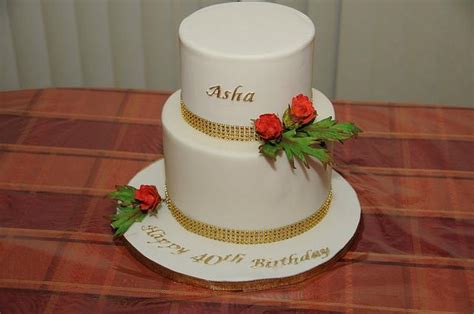 Simple And Elegant 40th 2 Tier Birthday Cake Cake By Cakesdecor