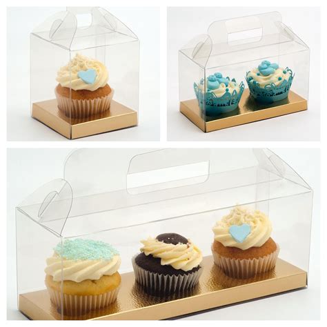 Clear Cupcake Favour Boxes With Insert Wedding Pvc Birthday Etsy