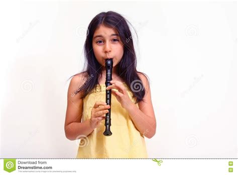Young Girl Playing Recorder Stock Image Image Of Band Brightly 5929041