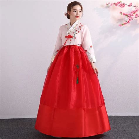 Korean Hanbok Red Korean Costume Princess Korean Clothing North Korea