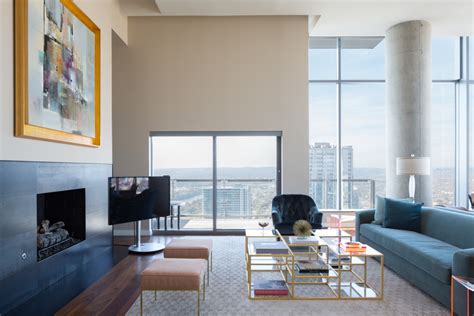 Luxury High Rise Contemporary Living Room Austin By Wilmington
