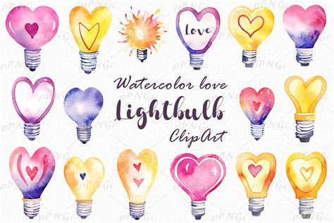 Heart Shaped Light Bulbs Clipart Graphic By Passionpngcreation