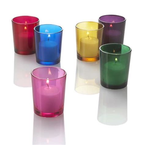 Eastland Votive Holder Assorted Colors Set Of 12 Quick Candles