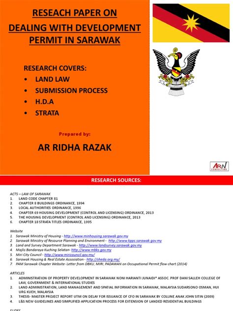 The sarawak research and development council (srdc) has proposed the setting up of an infectious disease centre to the state government. Sarawak Development Legislation Research by Ar Ridha Razak ...