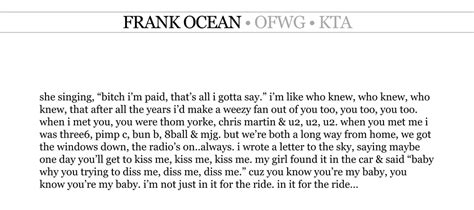 Frank Ocean Acura Integurl Lyrics Genius Lyrics