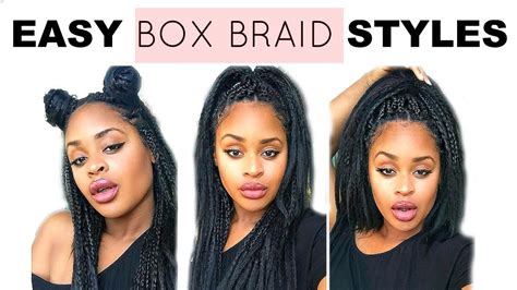 While box braids are most popular for natural hair and black men, the trend also work for straight hair and asian, hispanic, and. SUPER Quick & Easy Box Braid Hair Styles| Natural Hair - YouTube