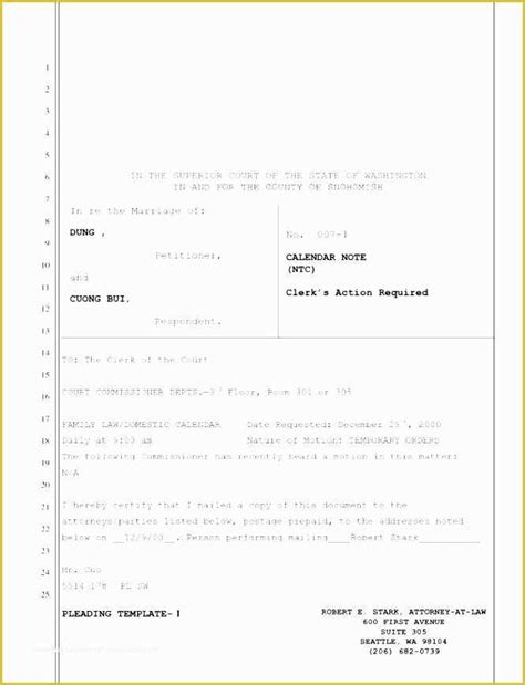 Free Legal Pleading Paper Template For Word Printable Templates